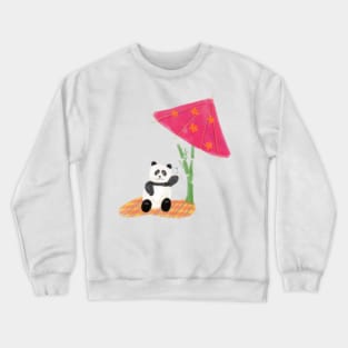 Excited for Summer: Panda in the Beach Crewneck Sweatshirt